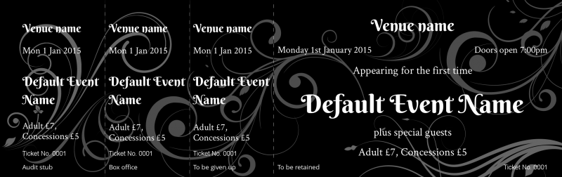 Design Black and White Tie Ball Event Tickets Template