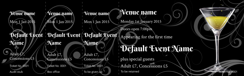 Design Champagne Ball Event Tickets Template