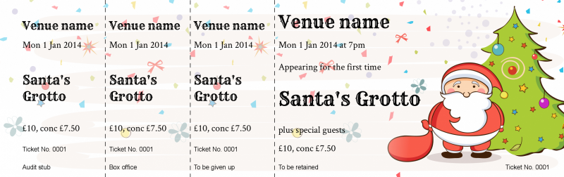 Ticket design - Santas Grotto Event Tickets Template - Performance