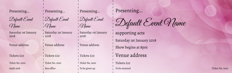 Design Pink Formal Event Tickets Template