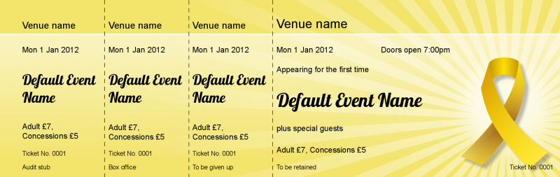 Design Charity Ribbons Event Tickets Template