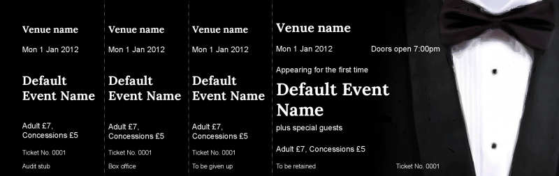 Design Black Tie Event Tickets Template
