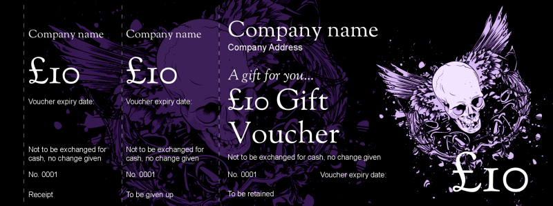 Design Skull Tattoo Gift Vouchers Template