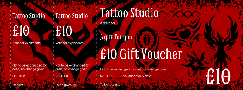 Design Tattoos Gift Vouchers Template