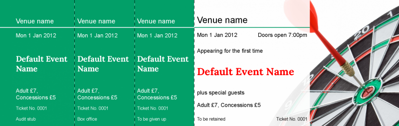 Design Darts Event Tickets Template