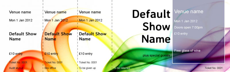 Design Rainbow Smoke Event Tickets Template