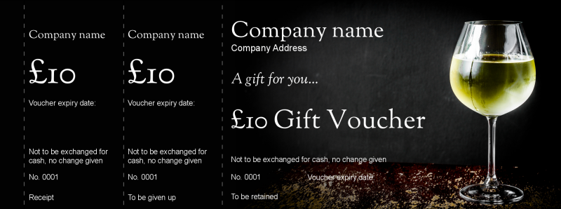 Design White Wine Gift Vouchers Template