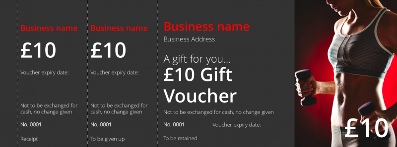 Design Gymnasium Gift Vouchers Template