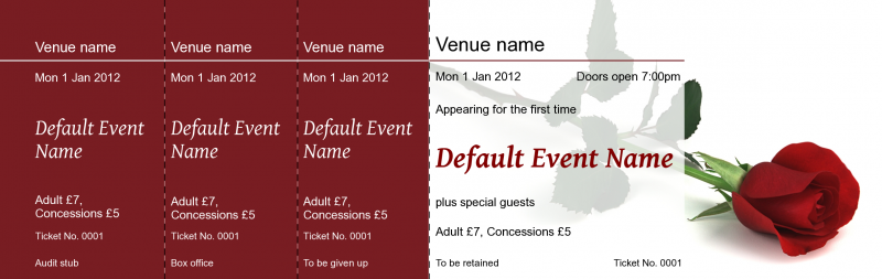 Design Valentine Rose Event Tickets Template