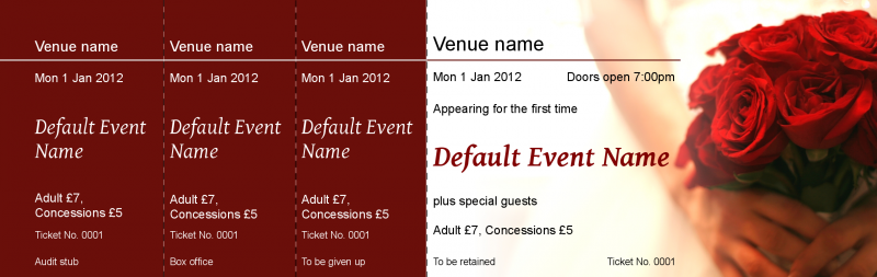 Design Wedding Roses Event Tickets Template