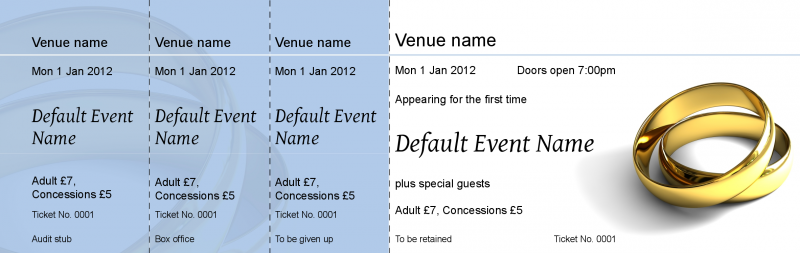 Design Wedding Rings Event Tickets Template