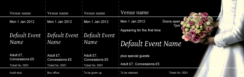 Design Wedding Dress Event Tickets Template