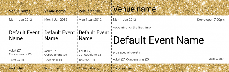 Design Glitter Event Tickets Template