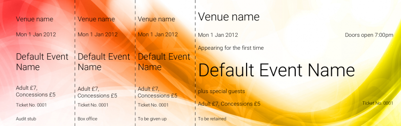Design Swoosh Event Tickets Template