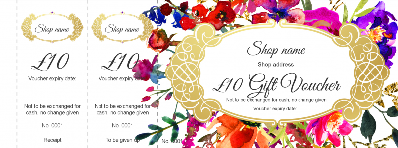 Design Flowery Gift Vouchers Template