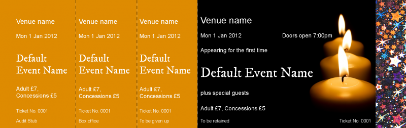 Design Candles Hologram Security Event Tickets Template