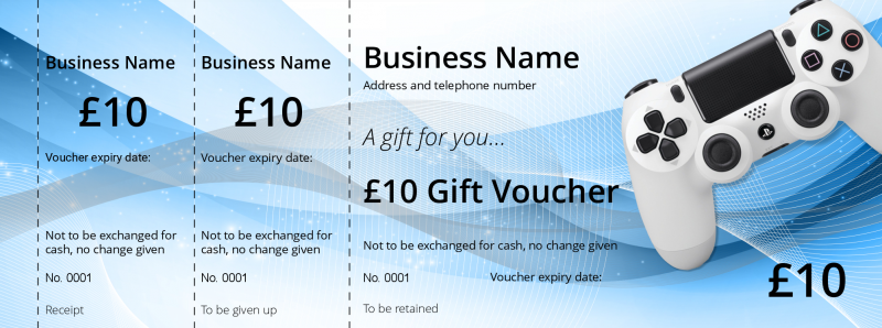 Design Video Gamer Gift Vouchers Template