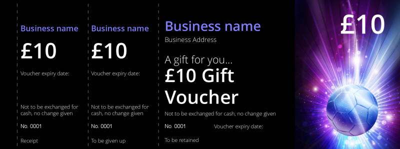Design Football Gift Vouchers Template