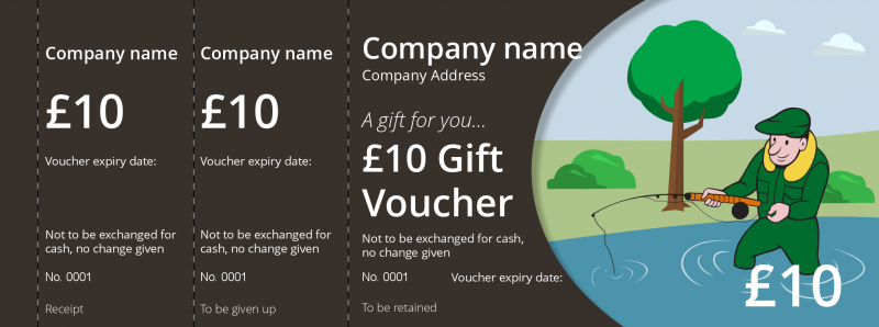 Design Fishing Tackle Gift Vouchers Template