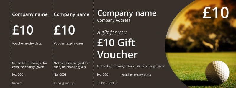 Design Golf Gift Vouchers Template