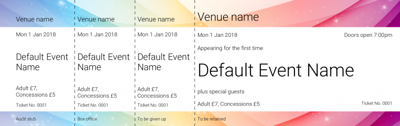 Design Rainbow Concert Event Tickets Template
