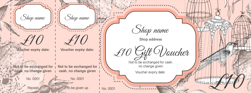 Design Birdcage Gift Vouchers Template