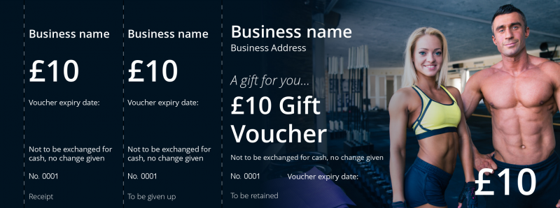 Design Unisex Gym Gift Vouchers Template