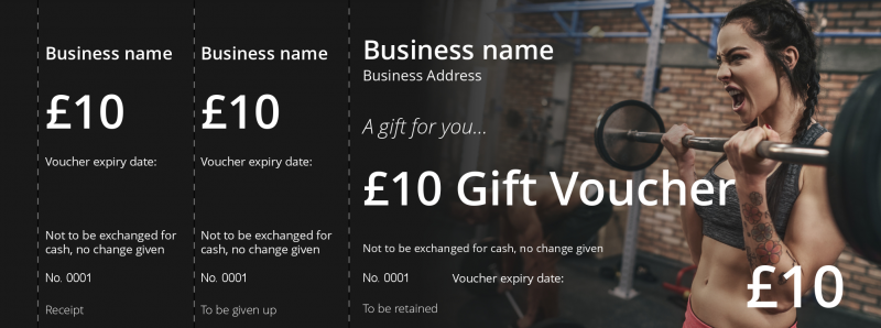 Design Unisex Gymnasium Gift Vouchers Template