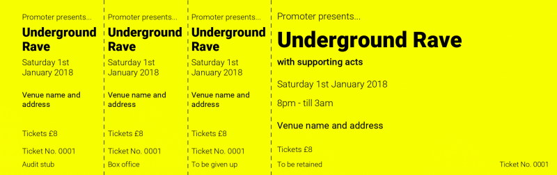 Design Neon Event Tickets Template