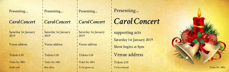 Design Noel Bells Event Tickets Template