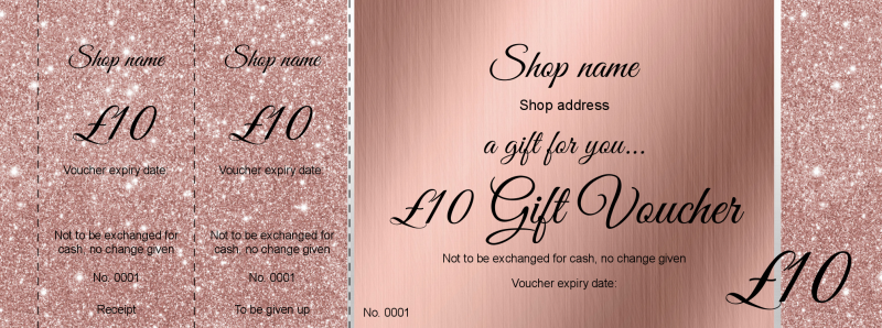 Design Rose Gold Metal Gift Vouchers Template