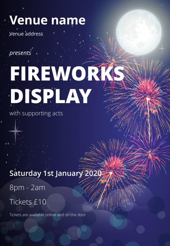 Design Fireworks Display Posters and flyers