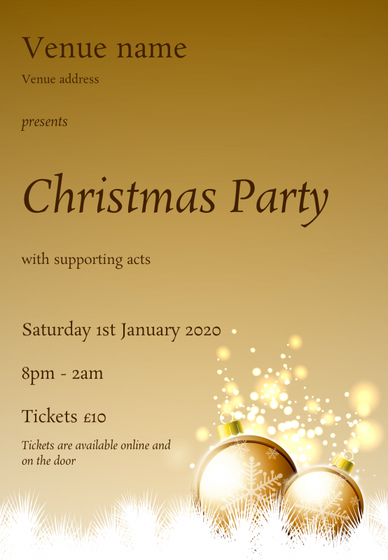Design Gold Christmas Posters and flyers
