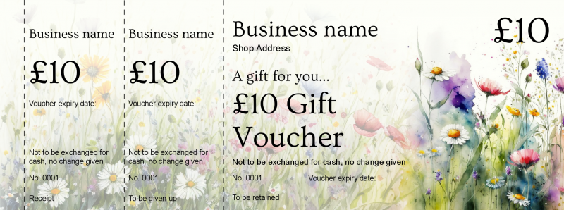 Design Wild Flowers Gift Vouchers Template