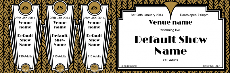 Design Art Deco Style Event Tickets Template