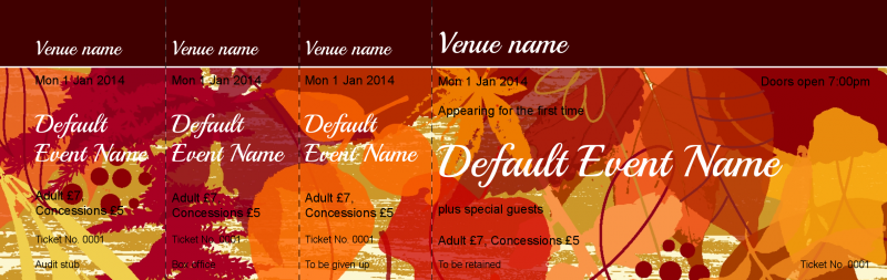 Design Autumn Event Tickets Template