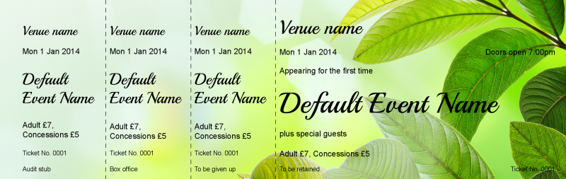 Design Summer Leaves Event Tickets Template