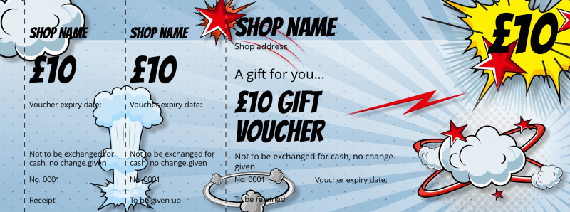 Design Cartoonist Gift Vouchers Template