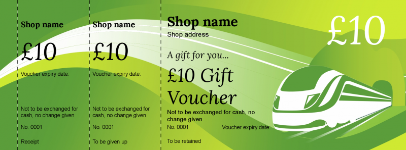 Design Train Gift Vouchers Template