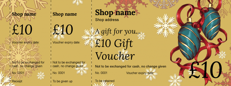 Design Retro Christmas Gift Vouchers Template
