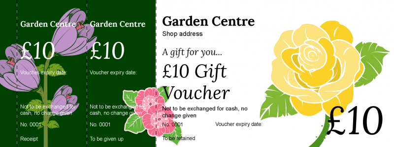 Design Garden Centre Gift Vouchers Template