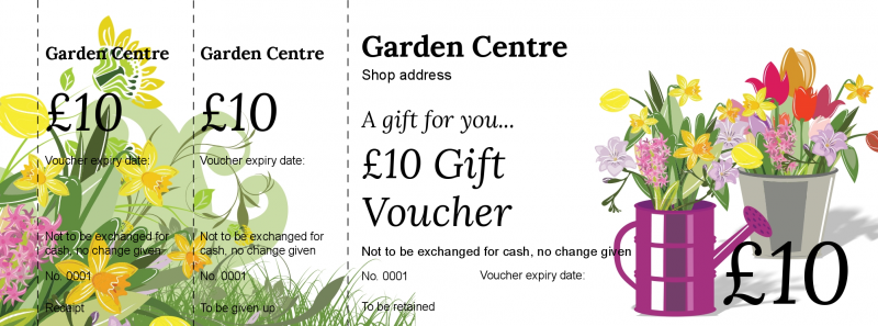Design Garden Centre Gift Vouchers Template