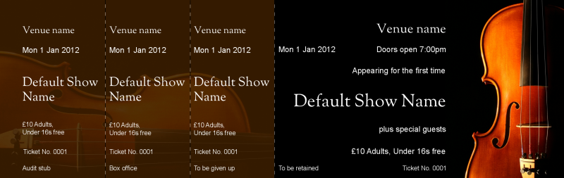 Design Violin Event Tickets Template