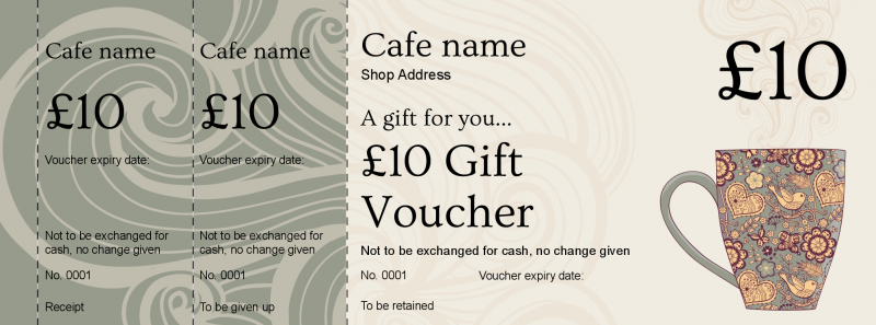 Design Cafe Gift Vouchers Template