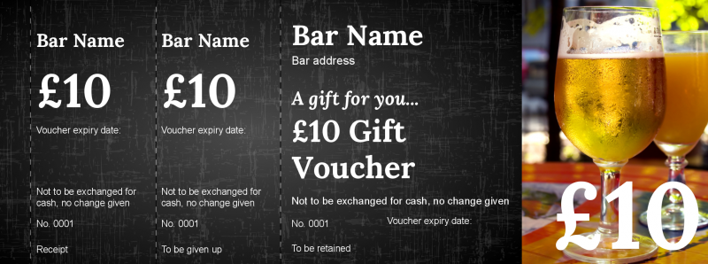 Design Bar Gift Vouchers Template