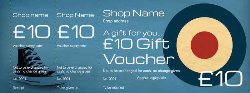 Design Retro Mod Gift Vouchers Template