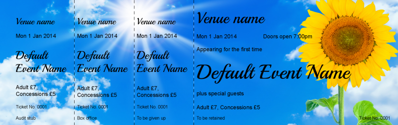 Design Sunflower and Sky Event Tickets Template