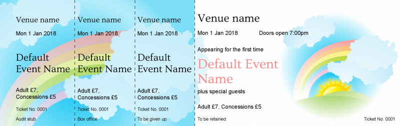 Design Rainbow Event Tickets Template