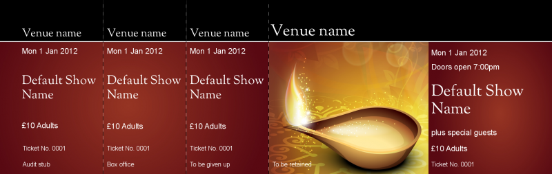 Design Diwali Event Tickets Template