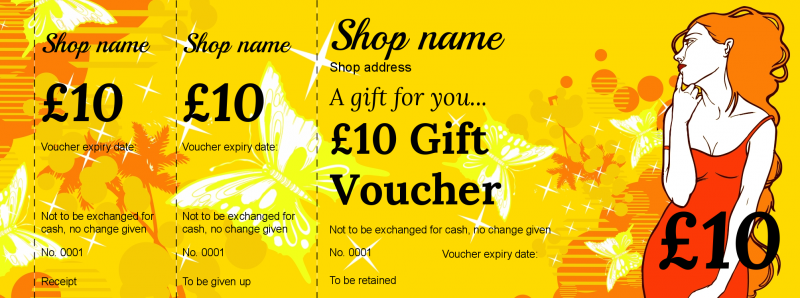 Design Womens Clothes Shop Gift Vouchers Template